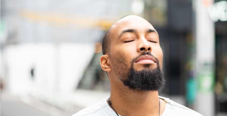 Man meditating